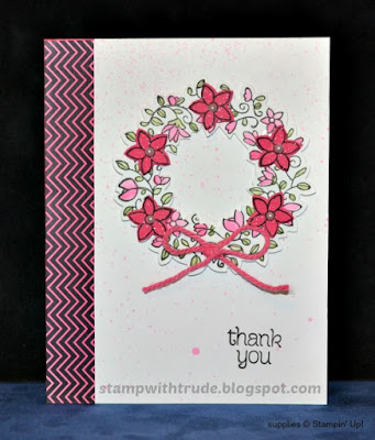 Pop of Pink, Circle of Spring, Stampin' Up!, Stamp with Trude, thank you card
