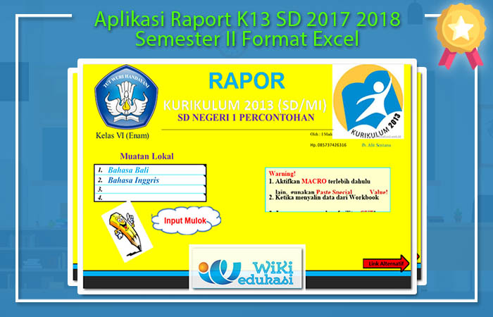 Aplikasi Raport K13 SD Semester II Format Excel Aplikasi Raport K13 SD Semester II Format Excel