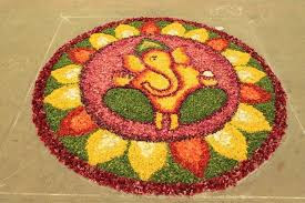 Ganesh Flower Rangoli Ganesh Flower Rangoli
