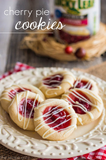 Cherry pie cookies would be great for a tea party. Cherry pie round up on FizzyParty.com