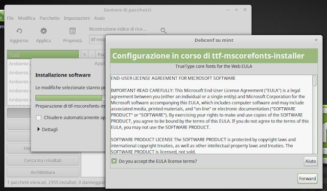 Linux Mint 18 "Cinnamon": Guida post installazione 8 install%2Bttf%2Bmscorefonts