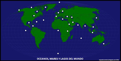 Ubicación de los OCEANOS, MARES Y LAGOS mas importantes del DEL MUNDO