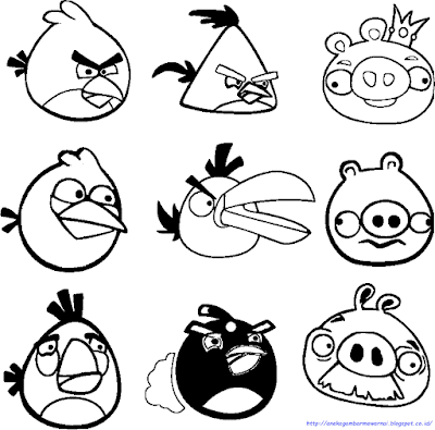 10 Gambar Mewarnai Angry Birds Untuk Anak PAUD dan TK