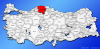 Kastamonu ilinin Türkiye haritasında gösterimi