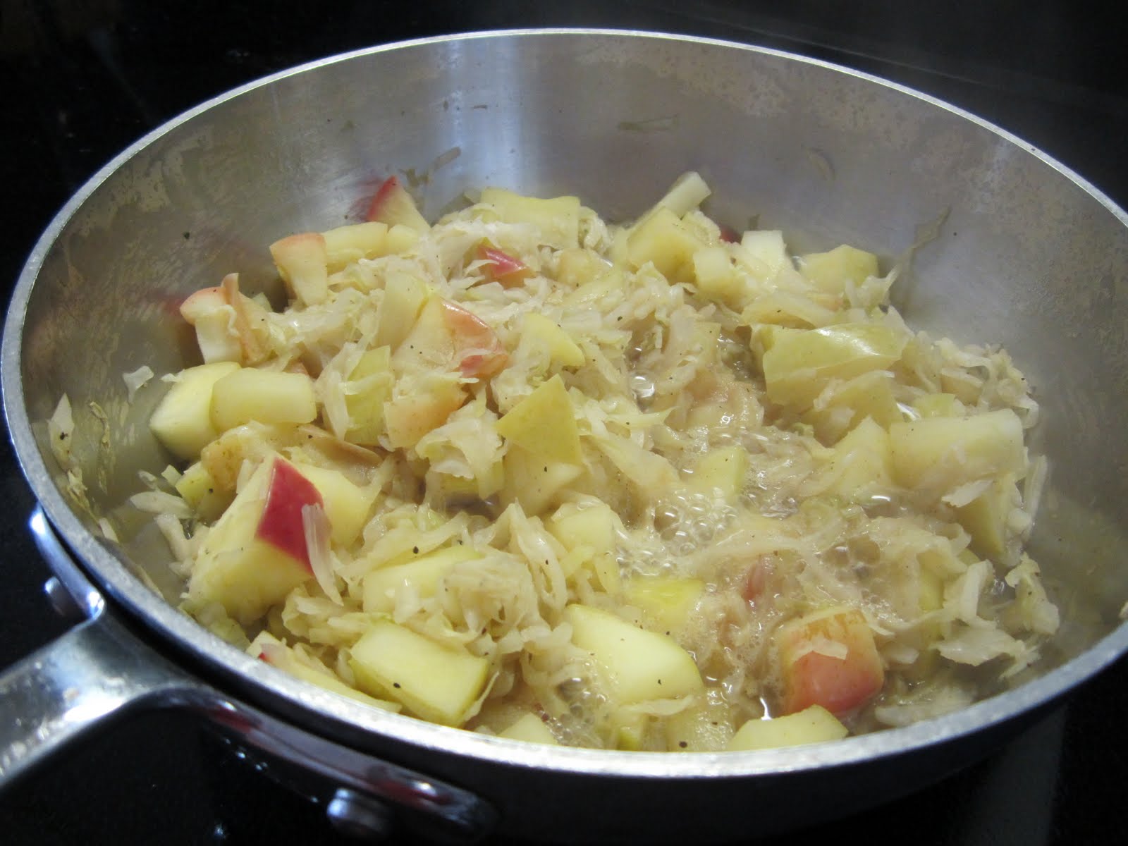 The Full Plate Blog cider braised cabbage and apples