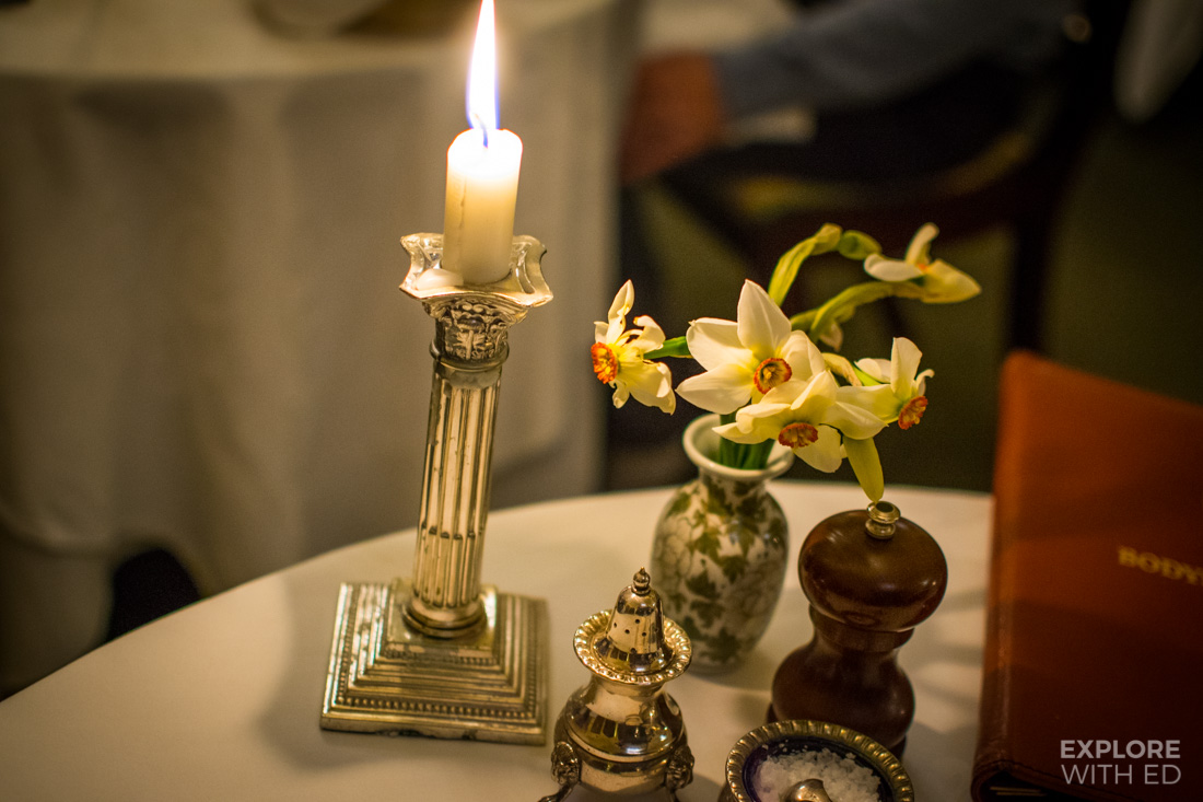Table setting at Bodysgallen Hall