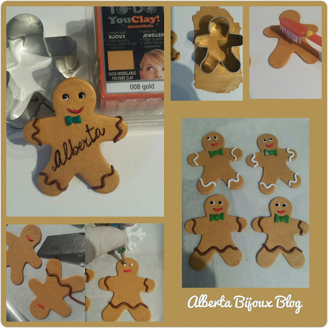 Natale in fimo: biscottini Gingerbread segnaposto