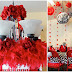 Decoración Chic para Fiestas en Negro, Blanco y Rojo.