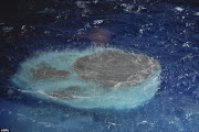 A new island is emerging from under the sea off El Hierro as a result of the . (new island)