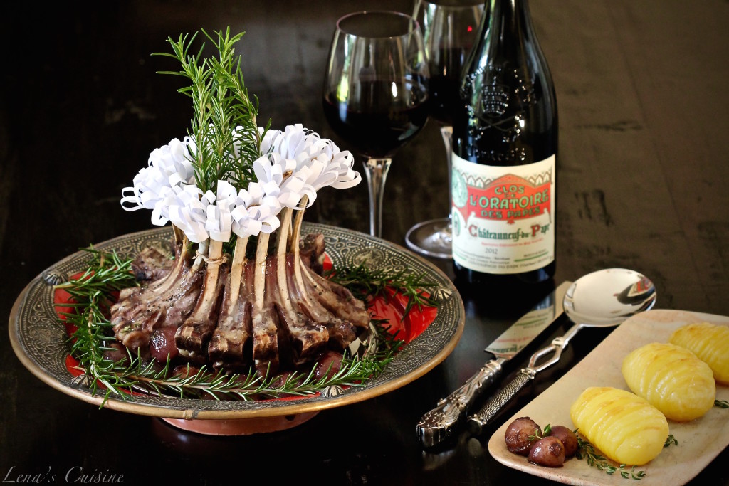 Behind the French Menu Carré d'Agneau (Carre d'Agneau) A rack of lamb. A rack of Lamb in