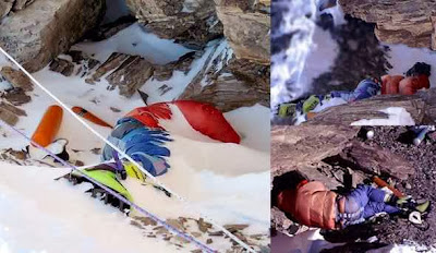 Dead body of Green Boot at Rainbow Valley Mount Everest