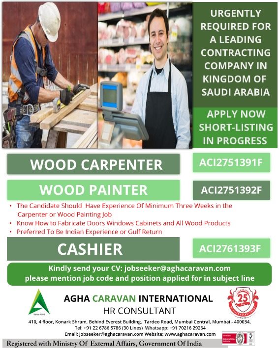 Urgently required for a leading contracting Company in Saudi Arabia Urgently required for a leading contracting Company in Saudi Arabia
