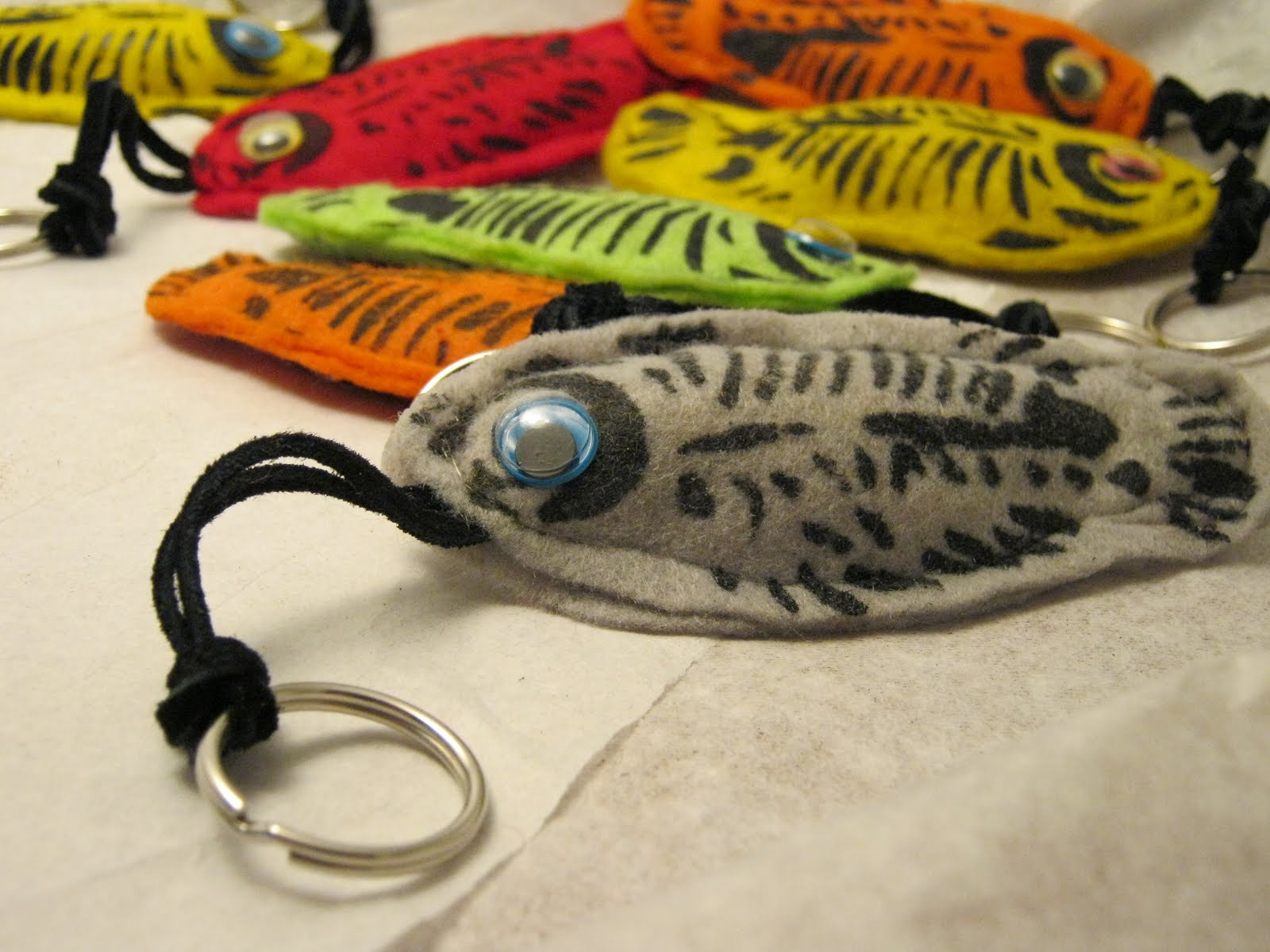 Trina is artsy fartsy Fishy Bone Keychain