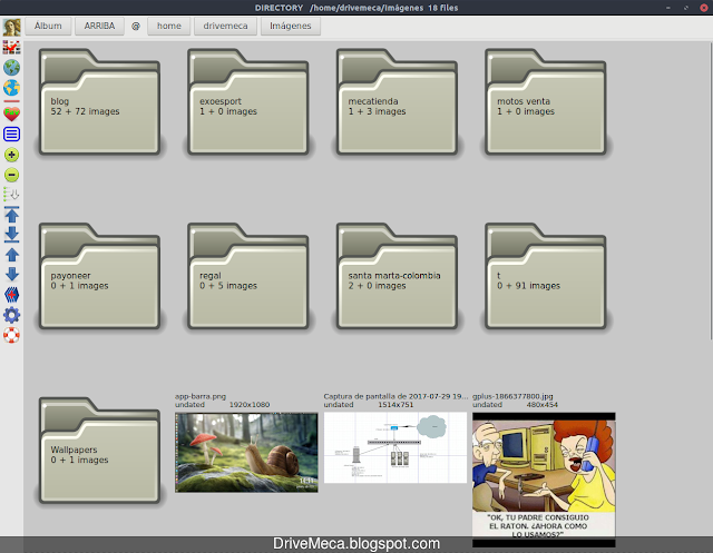 La ventana de Fotoxx es minimalista con botones del path y de funciones La ventana de Fotoxx es minimalista con botones del path y de funciones