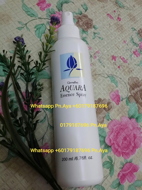 AQUARA ESSENCE SPRAY yang boleh menjadikan solekan anda tahan lebih lama (sembur sebelum atau selepas solekan). Sesiapa yang ada masalah resdung , mudah mengantuk boleh cuba produk ini. Ia juga dapat membantu melembapkan kulit yang kering, menyeimbangkan kulit dan mengurangkan kesan dedahan kulit pada pencemaran sekeliling dan sinaran UV Kelebihan-kelebihan Aquara : *Melembapkan kulit yang kering *Menyeimbangkan kulit *Mengurangkan kesan dedahan kulit pada pencemaran sekeliling dan sinaran UV *Memberikan kelembutan pada kulit wajah *Mengurangkan rasa mengantuk *Membantu memulihkan resdung *Menjadikan solekan lebih tahan lama (sembur sebelum dan selepas solekan) *Mencantikan solekan * Membantu menyeimbangkan warna kulit muka *Memberikan kelembutan dan kebersihan pada kulit serta menambahkan kelembapan agar kulit sentiasa segar dan bersih sepanjang hari Dapatkan Aquara Essance Spray Keluaran Giffarine Yang Berfungsi Sebagai Penyegar Muka Dan Ia Mampu Untuk Mengunci Solekan Anda Serta Sesuai Digunakan Pada Bila-Bila Masa. HARGA: 1 BOTOL RM18 (+ CAJ POSLAJU RM6 S/M..RM9 S/S) WHATSAPP 0179187696