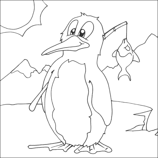 Cartoon Design: The chilly Little Penguin Coloring Pages