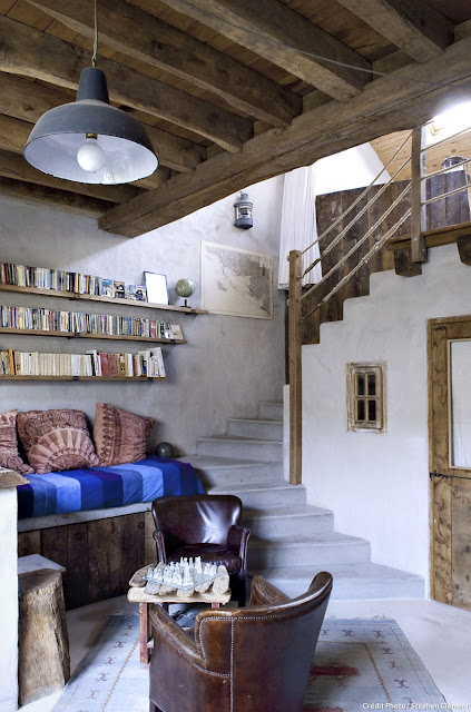 A coastal style house between loft and bookshop in  Belle-Île-en-Mer, France