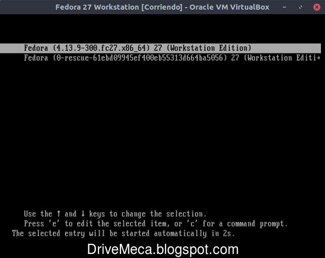Comienza el boot de Fedora Linux desde el disco