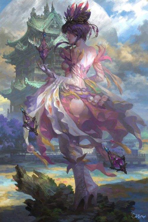 As incríveis ilustrações de fantasia com um toque de mitologia chinesa de Wei Feng Wei Feng artstation ilustrações fantasia mitologia chinesa