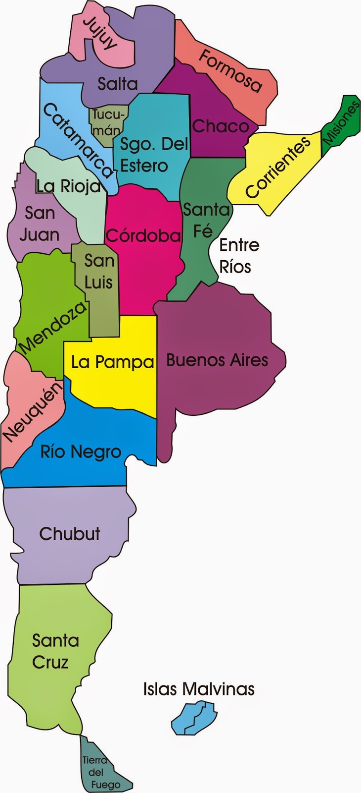 Escuela Rodolfo Walsh - Bianca Costamagna: Mapa Argentina