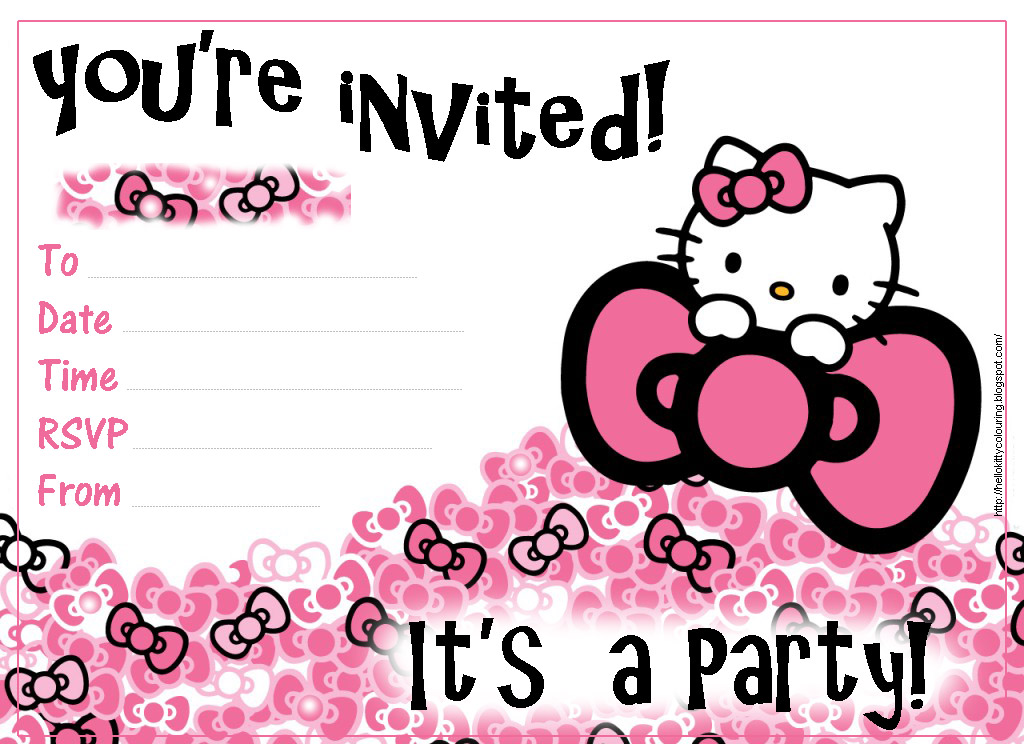 Free Printable Birthday Party Invitations Hello Kitty