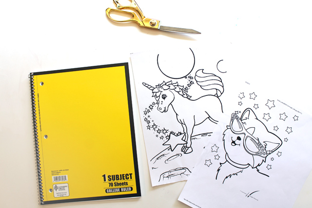 Make your own Lisa Frank inspired notebooks and school supplies!
