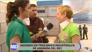 Madrid Directo en el incendio de naves de Arganda Luis Serrano. Celia Blanco. Incendio Arganda. Información emergencias