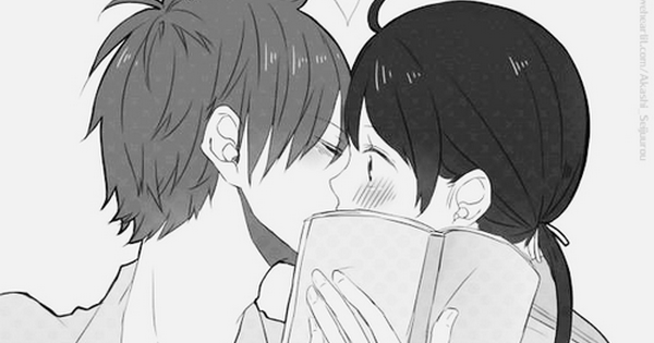 9 Images: anime kissing girl and boy cute couple reading book