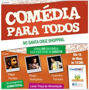 Show de stand up comedy no Santa Cruz Shopping