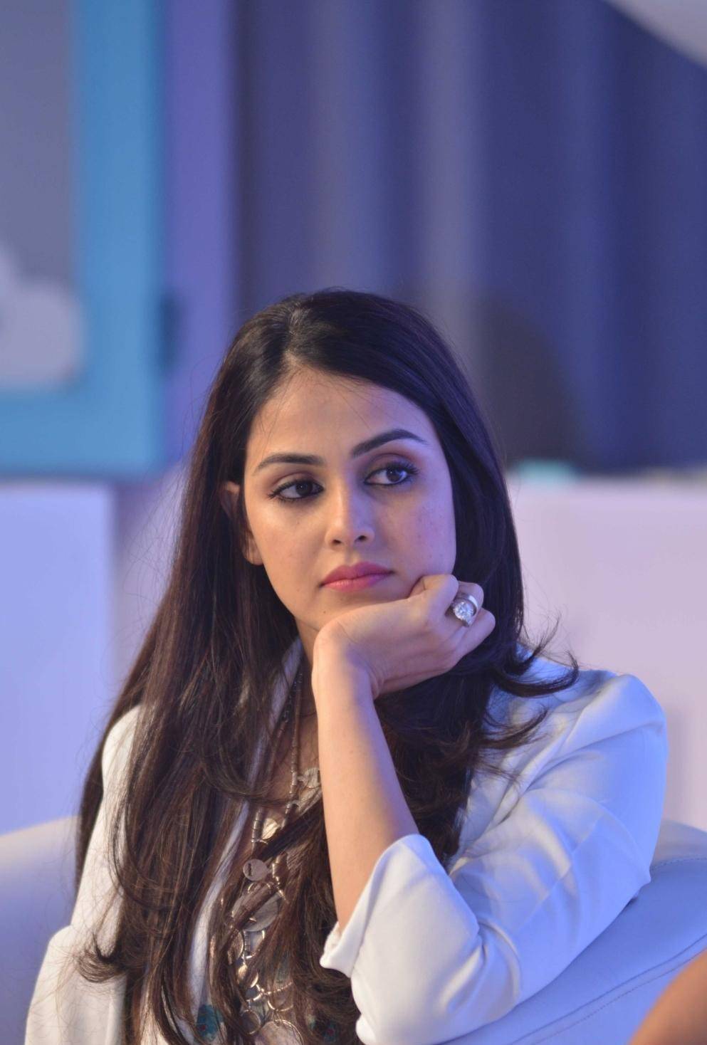 Indian Actress Genelia Hot Photos In White dress At Baby Dove Soap Launch