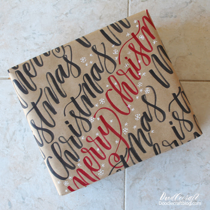 Hand Lettered Wrapping Paper  Make even the wrapping paper special by adding some hand lettering on it with a marker!