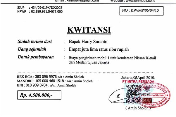 Cetak Nota Kontan Kwitansi Faktur Bekasi Call Whatsapp