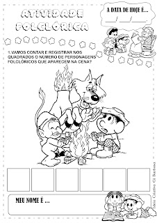 Atividade Folclore Contando Personagens e Registrando
