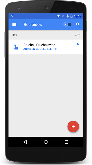 Recordatorios de Keep