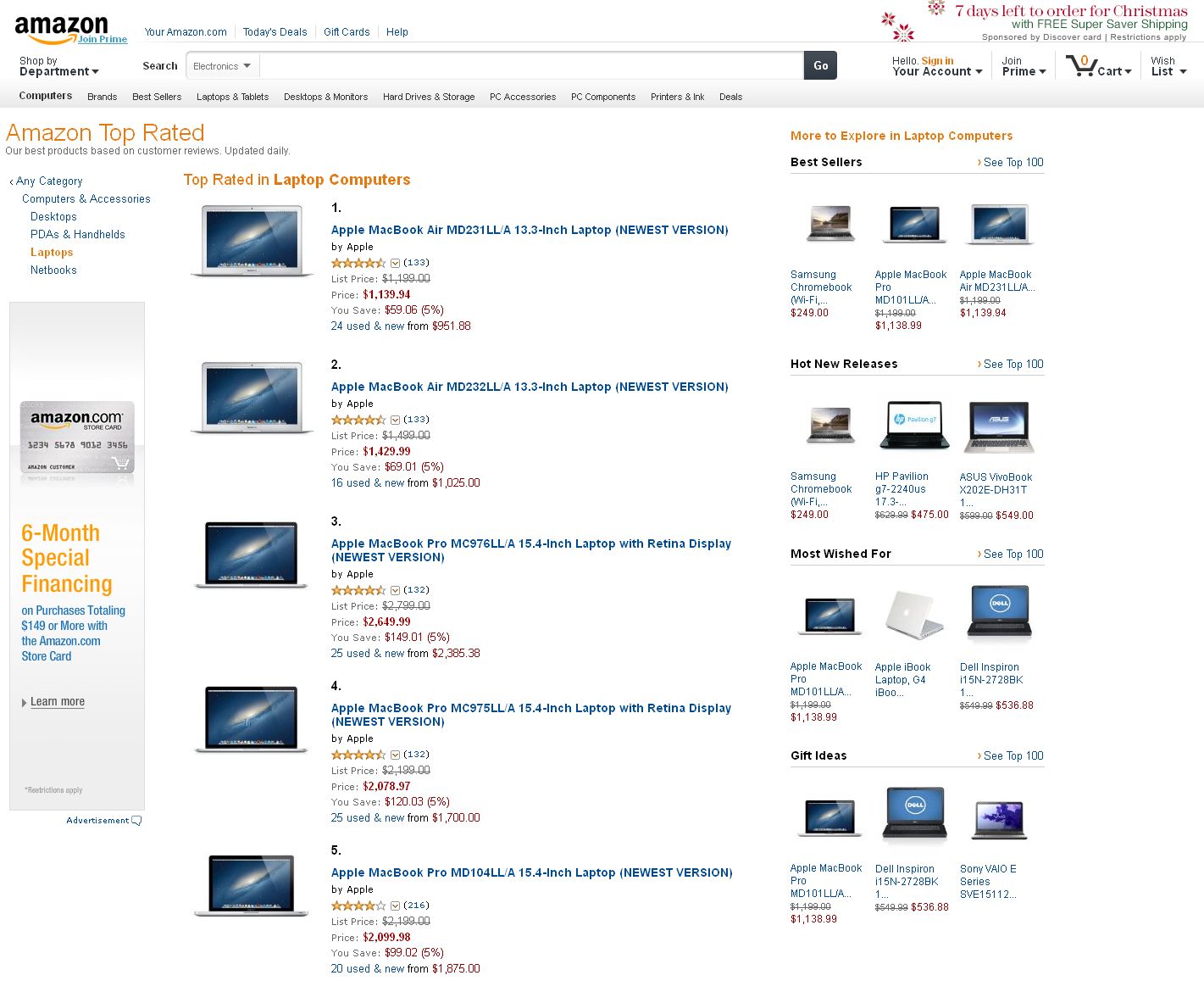 Amazon Laptops and Cell Phones Retailer