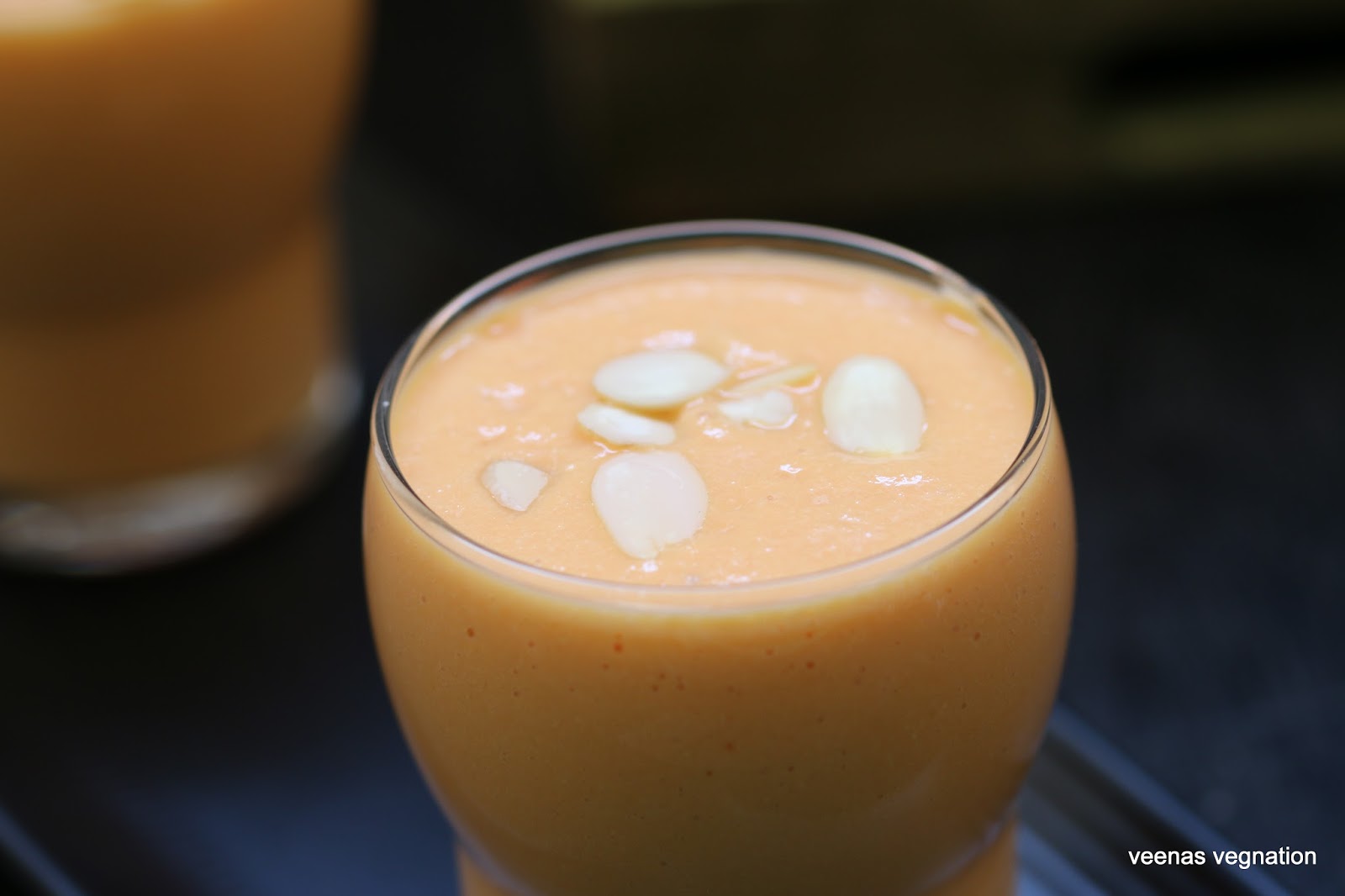 Papaya Almond Smoothie Veenas Vegnation