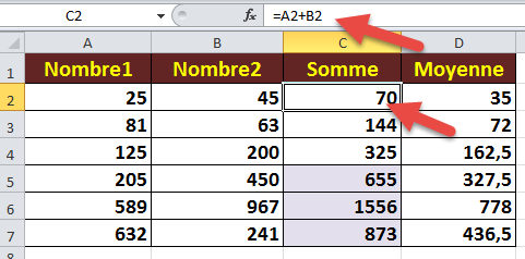 Somme de deux nombres