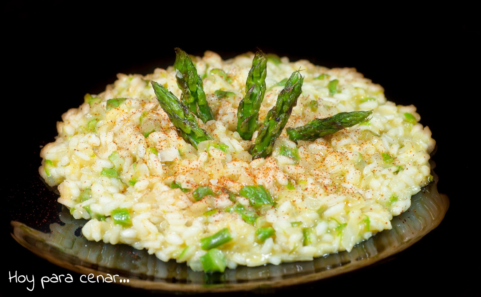 Risotto de espárragos verdes... Hoy para cenar