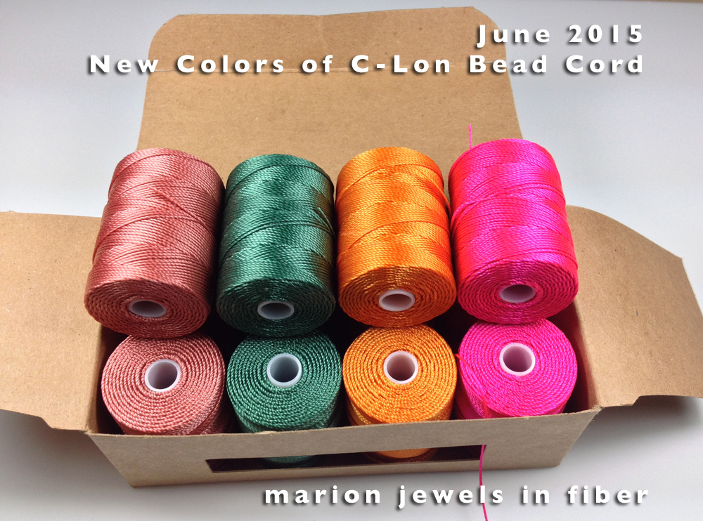 Marion Jewels in Fiber News and Such New CLon Bead Cord Colors
