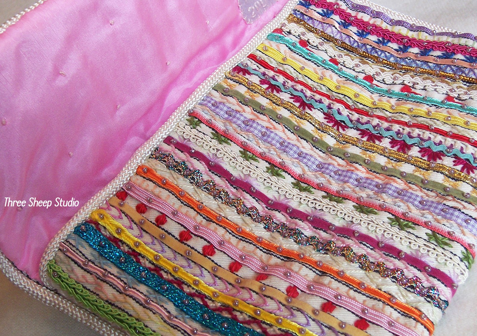 Three Sheep Studio Hand Embroidered Bag / Clutch...