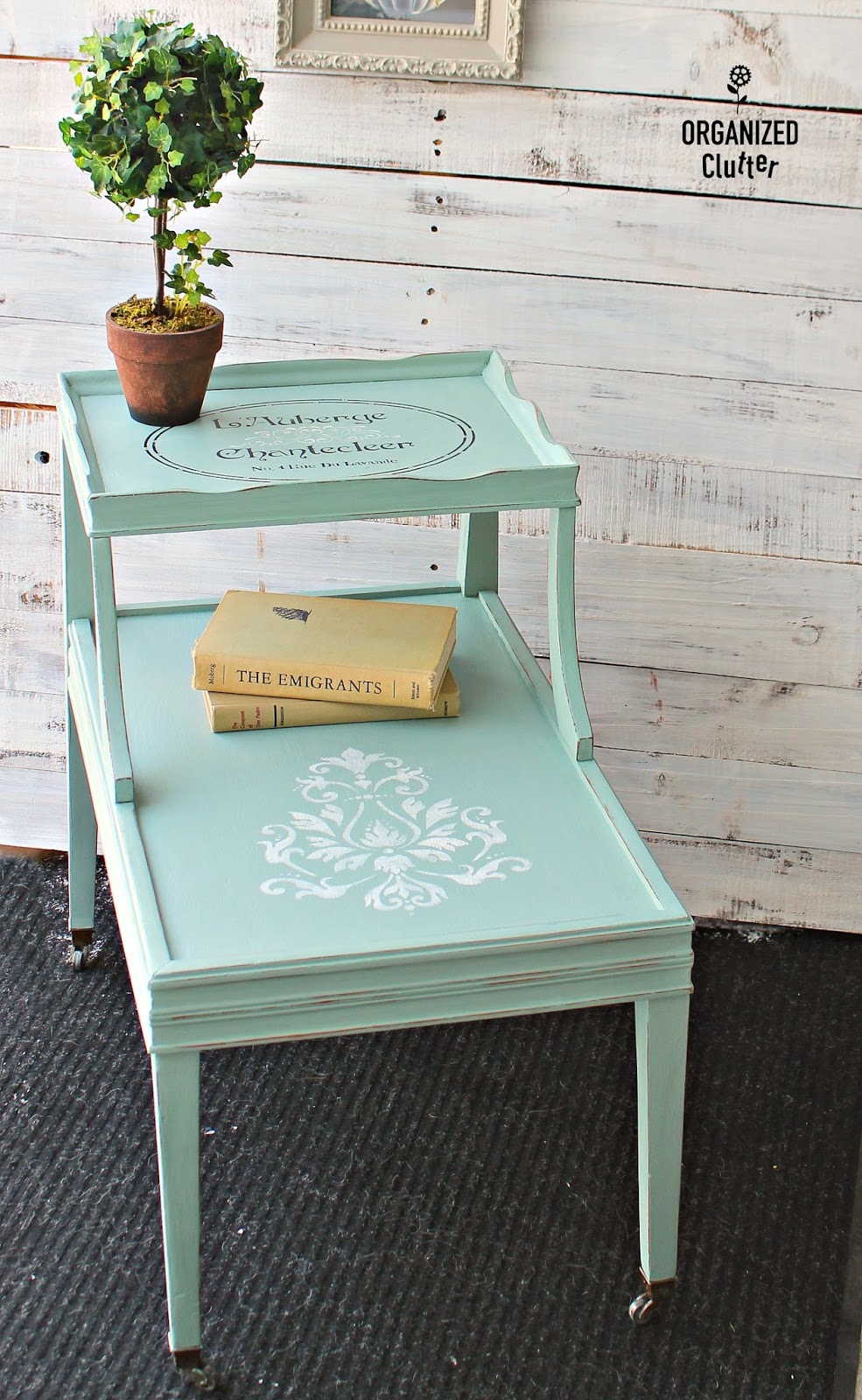 Thrift Shop Mid Century Modern End Table Upcycle Organized Clutter