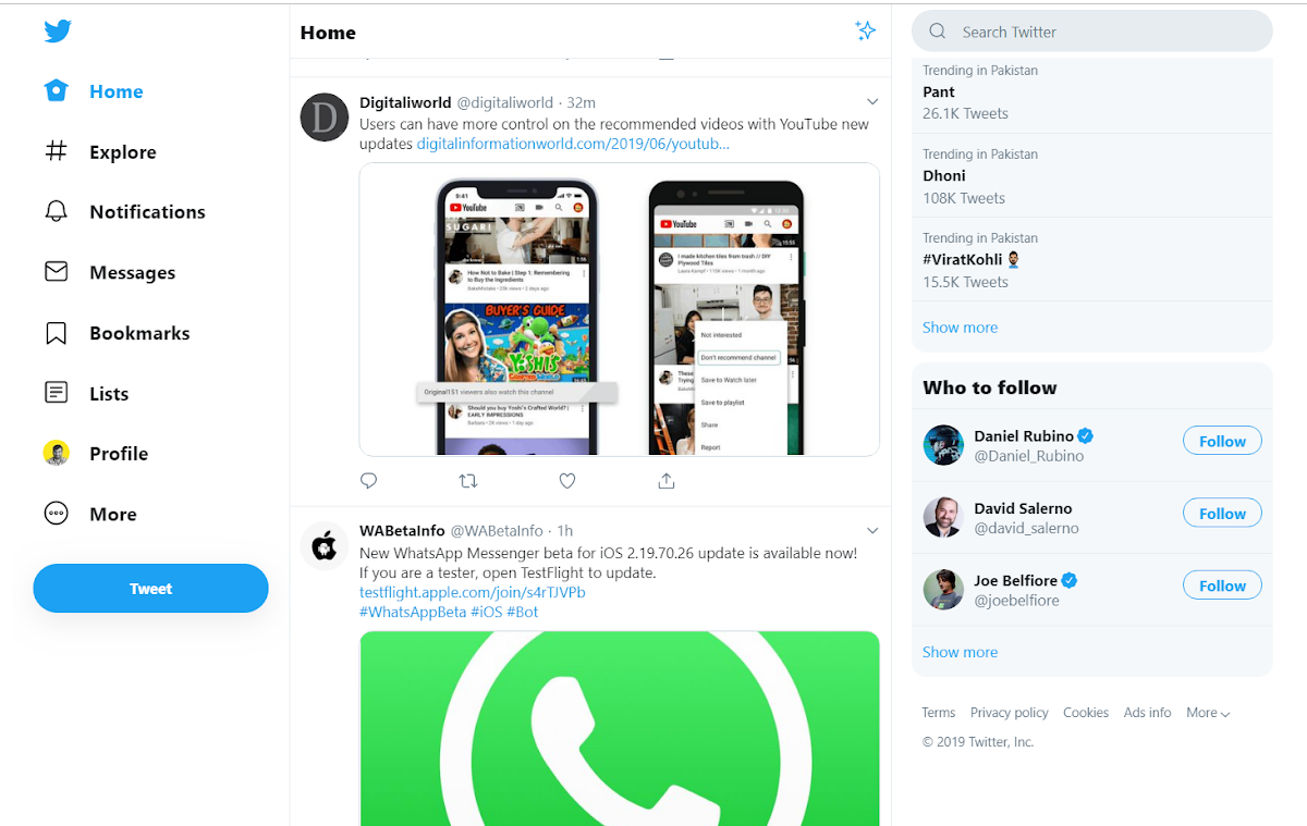Twitter introduces another desktop redesign with trends on the right, menu on the left