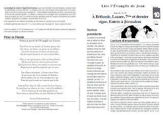 FICHE EVANGILE LAZARE