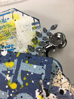 Scraps of Darkness scrapbook kits: mixed media butterfly tags w/our Apr Blue Skies & Sunshine kit, by Monica Lowrance