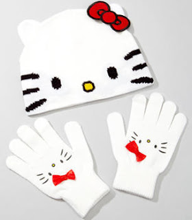 Hello Kitty winter hat and gloves