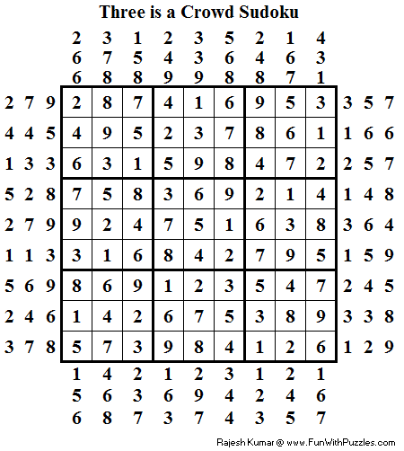 Three is a Crowd Sudoku (Daily Sudoku League #93) Solution