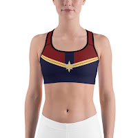 Captain Marvel Sports Bra Red Custom Made For Fun Run Sports Bra