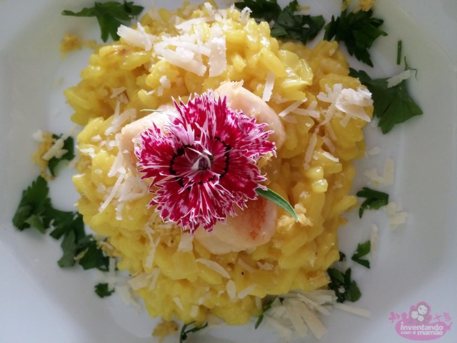 Risoto de Açafrão com Vieiras MasterChef Junior Risoto da Ivana na semifnal