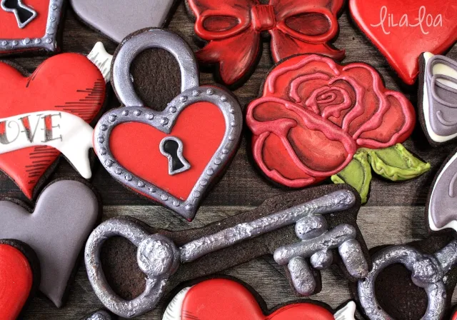 Key to my Heart Valentine's Day sugar cookies