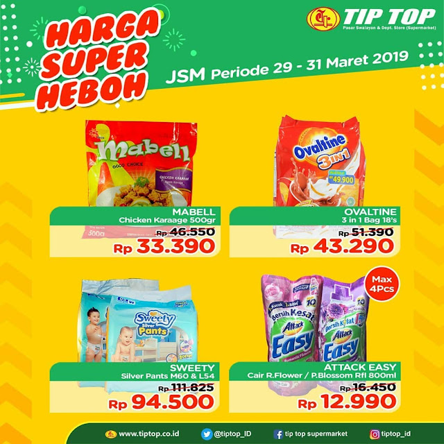 #TipTop - #Promo #Katalog Harga Super Heboh JSM Periode 29 - 31 Maret 2019 #TipTop - #Promo #Katalog Harga Super Heboh JSM Periode 29 - 31 Maret 2019